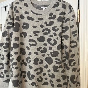 Grey leopard print sweater